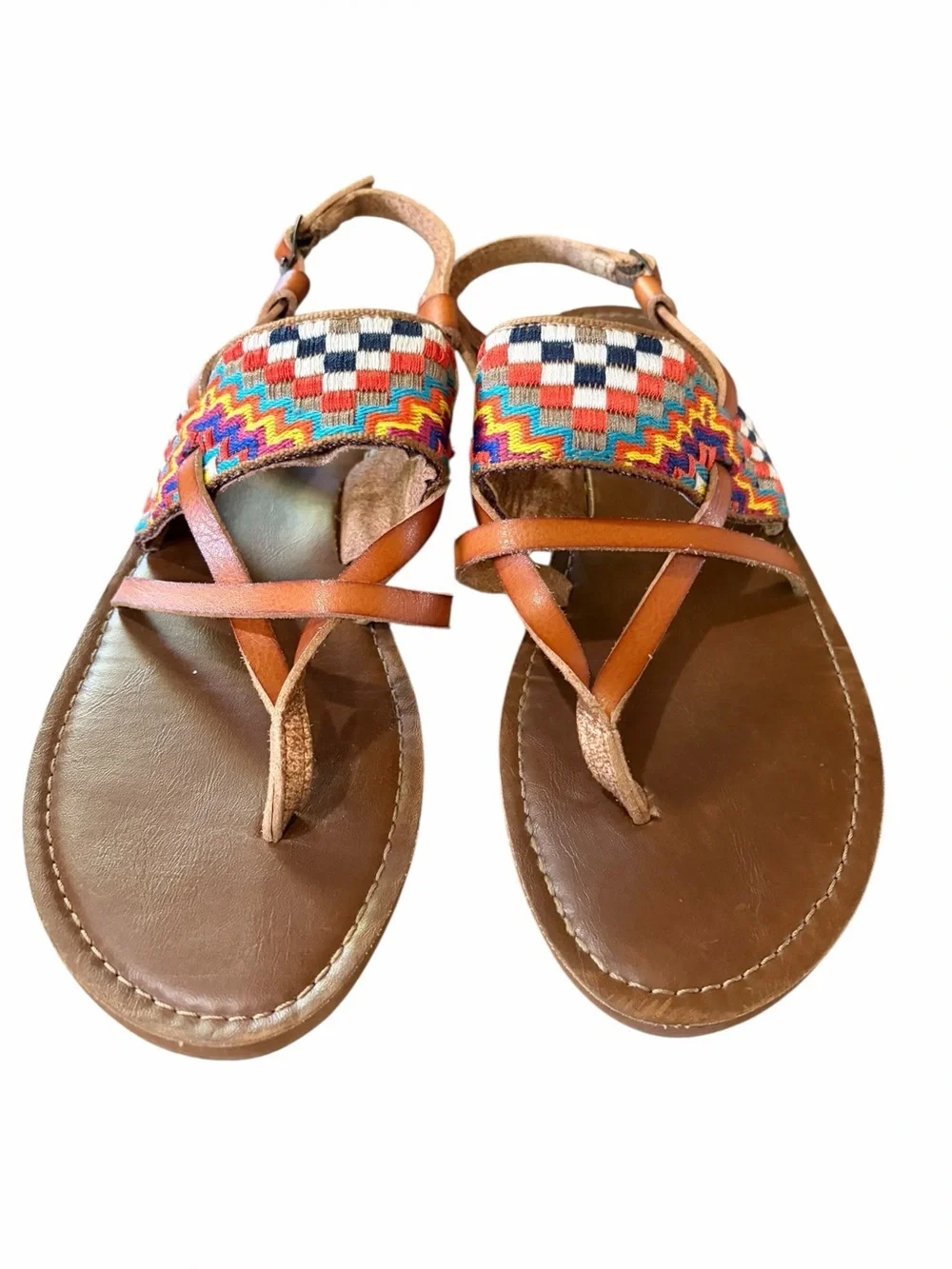 Mossimo Aztec Embroidered Colorful Slingback Summer Sandal